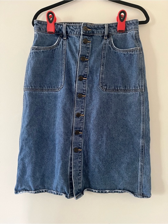 Old Navy Dresses & Skirts - Old Navy Button Front Denim Midi Skirt 8 100% Cotton Cottagecore Americana